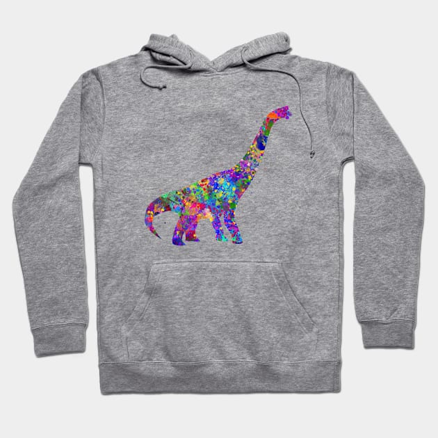 Brachiosaurus dinosaur watercolor Hoodie by Yahya Art